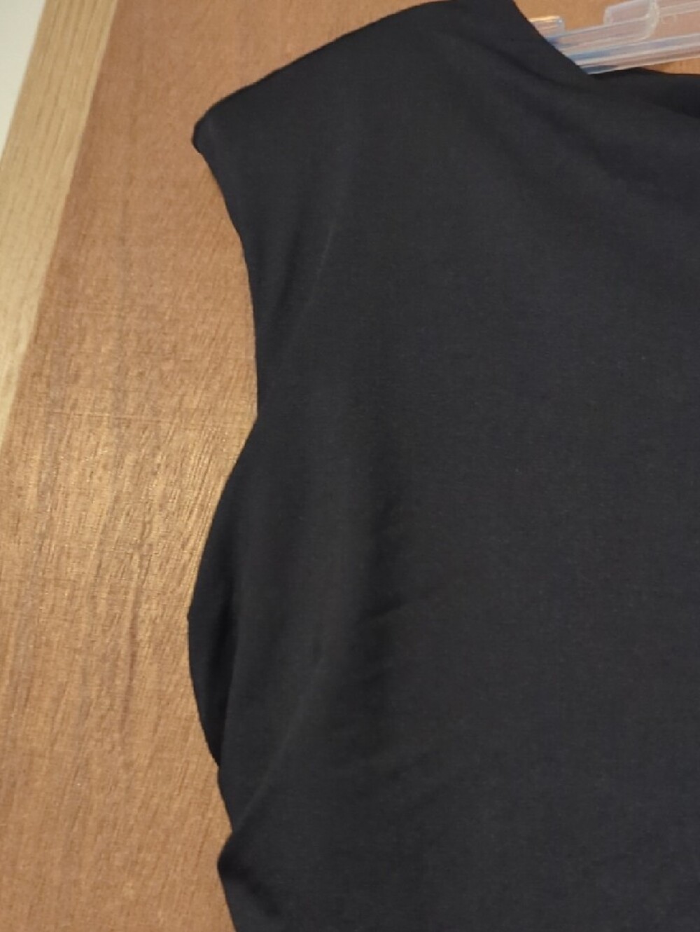 Sleeveless Black Midi Dress with Ruched Side Detail - Picture 8 of 16